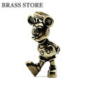 BRASS STORE ブラスストア / 真鍮 ねずみ キーホルダー (キャラクター)/ ネズミ 鼠 マウス ブート キーリング 面白グッズ テーマパーク 遊園地 ブラス ゴールド