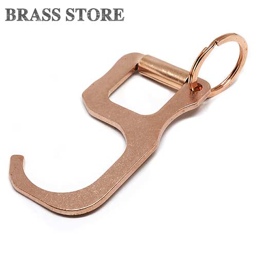 BRASS STORE ブラスストア / 純銅製 多目的フック(二重リング付き)/ カッパー ドアフック 吊り革 エレベーター キーホルダー キーホルダー アシストフック タッチ BRASS STORE ブラスストア / 純銅製 多目的フック(二重リング付き)/ カッパー ドアフック 吊り革 エレベーター キーホルダー キーホルダー アシストフック タッチ