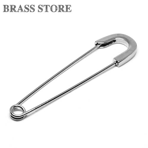 BRASS STORE ブラスストア / 真鍮 キルトピン（シルバー ロング） / ブラス 雑貨 手芸用品 パーツ ゴールド 小さい 洋服 キーホルダー スティックピン 安全ピン 名札