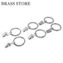 BRASS STORE ブラスストア / 6個セット アイアン カーテンクリップ (シルバー) / リング カーテンレール クリップ カーテンホルダー リングクリップ 仕切り リビング 交換パーツ(4)