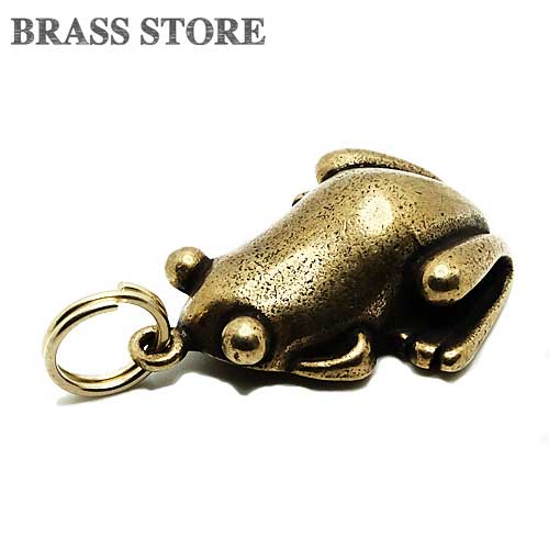 BRASS STORE ブラスストア / 真鍮 カエル キーホルダー（ぽっちゃり）/ 蛙 フロッグ かえる キーリング 骨董品 ビンテージ ゴールド ブラス 金属 土産 海外 グッズ