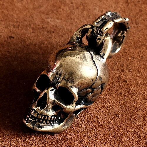 BRASS STORE ブラスストア / 真鍮 ドクロ ペンダントトップ（ゴールド）/ 髑髏 骸...