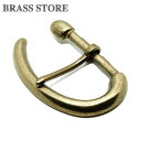 BRASS STORE ブラスストア / ベルト交換用 バックル (半月デザイン)ベルト幅40mm / シングルピン 一穴 ブラス ギャリソンベルト 大きい カ...