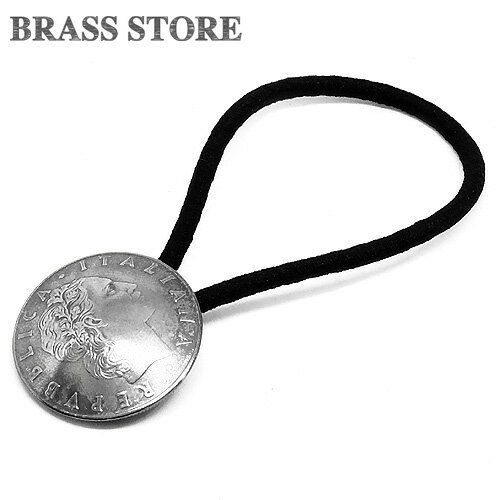 BRASS STORE ブラスストア /イタリア 50リラ コインコンチョ ブレスレット(トゥッリタ女神)23mm / 硬貨 外国 バングル ビンテージ メンズ レディース 髪留め シルバー ゴールド アンクレット 古銭 ループ