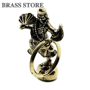 BRASS STORE ブラスストア / 真鍮 キーホルダー（舞踏家）/ 踊り ダンス 扇子 着物 歌舞伎 能 二重リング ブラス 置物 舞踊 伝統演芸 グッズ ペンダント ブラス ゴールド 金物 模様