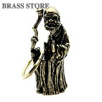 BRASS STORE ブラスストア / 真鍮 キーホルダー（木彫り 仙人）/ 仏 ブラス ゴールド キーリング 仏陀 観音 仏教 神様 お守り お土産 置物 インテリア 金色 金物 金属