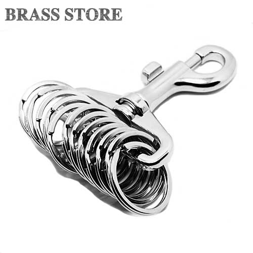 BRASS STORE ブラスストア / シルバー 鉄砲ナスカン キーホルダー(リング12個)銀 ダブルリング キーリング カラビナ ベルトループ ナスカン キーフック 二重カン BRASS STORE ブラスストア / シルバー 鉄砲ナスカン キーホルダー(リング12個)銀 ダブルリング キーリング カラビナ ベルトループ ナスカン キーフック 二重カン