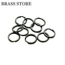 BRASS STORE ブラスストア / 10個セット 鉄製 ブラック 二重リング(直径10mm)/ 黒色 小さい ダブルリング カスタムパーツ キーホルダー ...