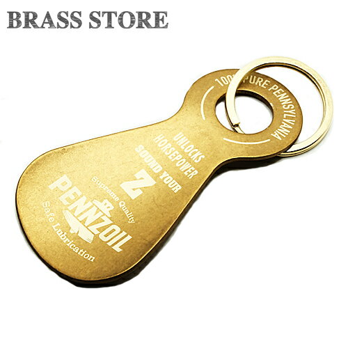 BRASS STORE ブラスストア / 真鍮 靴べら（ペンゾイル）企業 PENNZOIL 石油 刻印 靴ベラ シューホーン ..