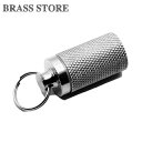 BRASS STORE ブラスストア / チタン製 ピルケース(シルバー)/ 小物入れ キーホルダー 防水ケース キーチェーン 携帯灰皿 パーツ ハンドクラフト 銀色 小さい