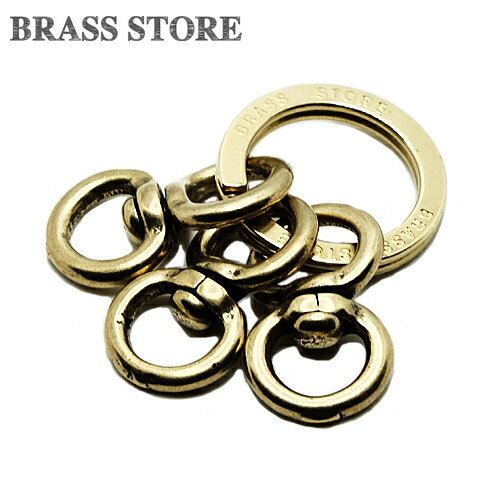 樂天商城 - BRASS STORE ブラスストア / 真鍮 回転カン キーホルダー（オリジナル二重リング）/ ブラス ソリッドブラス メンズ キーリング ゴールド キーチェーン カラビナ