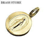 BRASS STORE ブラスストア / 真鍮 ペンダントトップ（聖母マリア スライド式）/ グアダルーペ メダイ キリスト 十字架 聖書 主の祈り 主祷文 ブラス パーツ ネックレス