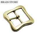 BRASS STORE ブラスストア / 真鍮 レザーベルト用バックル（エンブレム） / ベルト幅40mm：ブラス ギャリソンベルト 大きい カスタムパーツ 美錠 メンズ 付け替え 交換