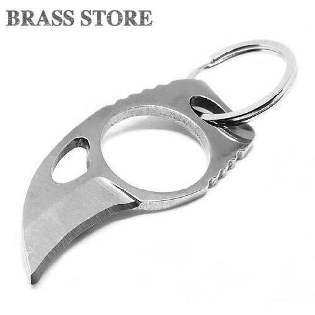BRASS STORE ブラスストア / スチール製 ポケットナイフ（シルバー）キーホルダー 鋼 はがね ミリタリ..
