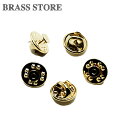 BRASS STORE ブラスストア / 真鍮 ピンバッチ用 バタフライクラッチ (5組セット)ブラス ピンズ ピンバッジ 金具 金属製 蝶タック 留め具 手芸...