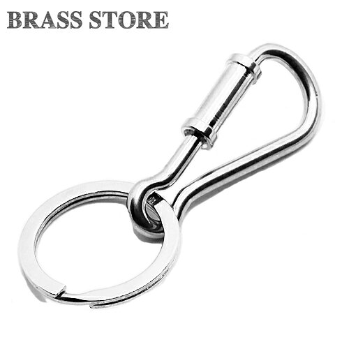 乐天商城 - BRASS STORE ブラスストア / 真鍮 バネ式キーホルダー（シルバー）ブラス メンズ キーリング キーケース 鍵 収納 小さい ネジナス 小さい ミニサイズ キーフック
