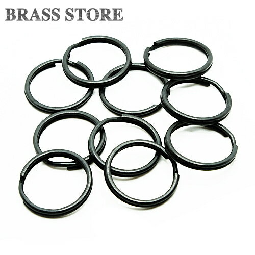 樂天商城 - BRASS STORE ブラスストア / 10個セット 鉄製 ブラック 二重リング（直径20mm）/ 黒色 小さい ダブルリング カスタムパーツ キーホルダー キーリング 二重カン 材料