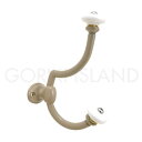【在庫限り】 GORIKIISLAND フック コート CM EG≫ウォール 壁掛け フック バッグ コート タオル ハンガー 帽子 玄関 寝室 リビング 耐荷重約5kg 幅3.8 高さ13 奥行9(cm) 真鍮製 壁付け おしゃれ クラシック ナチュラル ビス付き アースグレイ仕上げ ベージュ