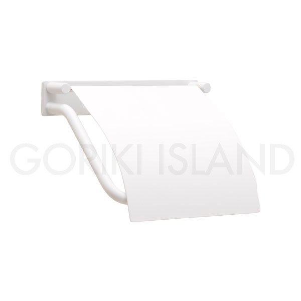 GORIKIISLAND TPH PF MWH≫トイレットペーパーホルダー 紙巻器 真鍮製 壁付け カバーあり 右差し おしゃれ シンプル ミニマル ナチュラル ビス付き マットホワイト仕上げ 艶なし 白色