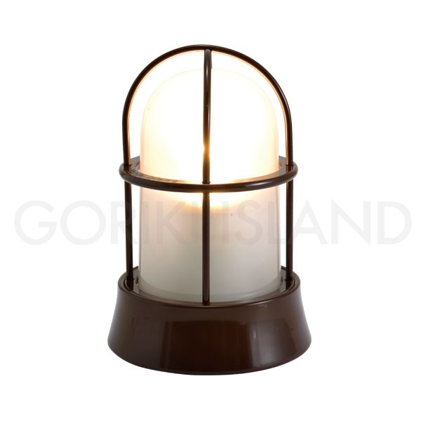 GORIKIISLAND BH1000 CC FR LE≫ガーデン ウォール ポーチ ライト マリンランプ 船舶照明 フロストガラス 中型 真鍮製 壁 天付け 直接結線 おしゃれ レトロ 和風 モダン 防雨 屋外 室内 ビス LED 1灯 付属 ショコラ艶あり仕上げ チョコレートブラウン 茶色