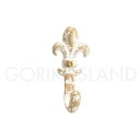 【在庫限り】 GORIKIISLAND フック リリー BLW≫ウォール 壁掛け フック バッグ 鍵 キー キッチングッズ 帽子 耐荷重約5kg 幅2 高さ4.4 奥行1.6(cm) 真鍮製 壁付け おしゃれ クラシック シャビー アンティーク ビス付き イタリア製 椋色仕上げ ホワイト 白色