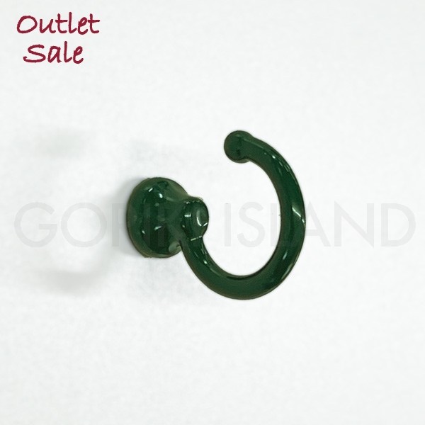 【在庫限り】GORIKIISLAND フック CF シングル M GR≫ウォール 壁掛け ねじ込み式 フック バッグ 鍵 キー 帽子 耐荷重約5kg 幅1.2 高さ2.4 奥行2.9(cm) 真鍮製 壁付け おしゃれ シンプル アンティーク ビス付き イタリア製 塗装仕上げ グリーン 緑色