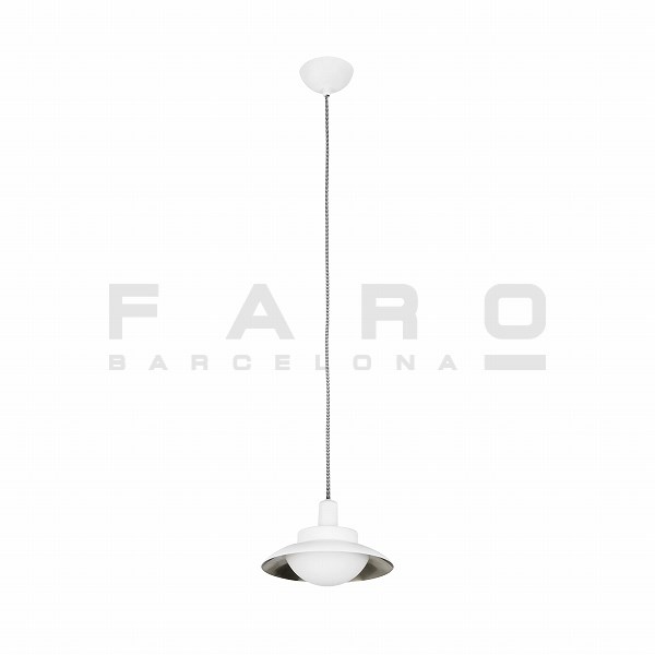Rakuten - 【在庫限り】 FARO BARCELONA SIDE LED White/nickel pendant lamp G9≫室内照明 ペンダントライト 吊り下げ リビング カフェ ダイニング レストラン 天付け 直接結線 おしゃれ モダン シンプル スタイリッシュ 北欧 室内用 ビス 電球付属 LED 100-240V 白色 銀色
