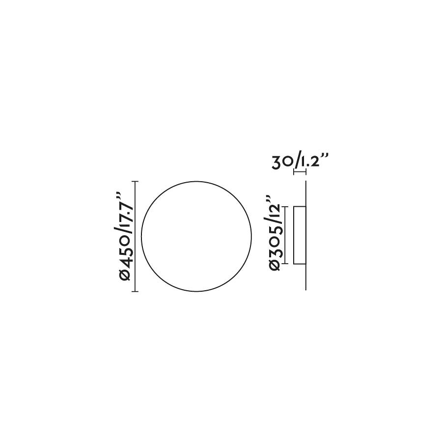 FARO BARCELONA TOU Grey wall lamp 45 cm≫壁面 壁掛け ウォールライト 室内照明 リビング 寝室 間接照明 壁付け 丸 直接結線 おしゃれ モダン シンプル スタイリッシュ 室内用 ビス LED 100-240V 灰色 [2]