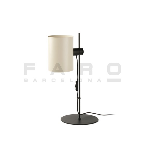 Rakuten - FARO BARCELONA GUADALUPE Black/beige table lamp≫スタンド　テーブル　棚　ベッド　ソファサイド　室内照明　寝室　リビング　間接照明 机　置き型　コンセントコード式 おしゃれ　モダン　シンプル　スタイリッシュ　北欧 室内用 LED 100-240V 白色　アイボリー