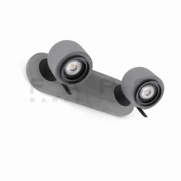 Rakuten - FARO BARCELONA STONE-2 Stone grey wall lamp≫壁面 壁掛け ウォール スポット ライト 室内照明 オブジェ 間接照明 ベッドサイド 読書灯 セメント 角度調整可 壁付け 直接結線 おしゃれ モダン シンプル スタイリッシュ 室内用 ビス 電球付属 2灯 LED 100-240V 灰色