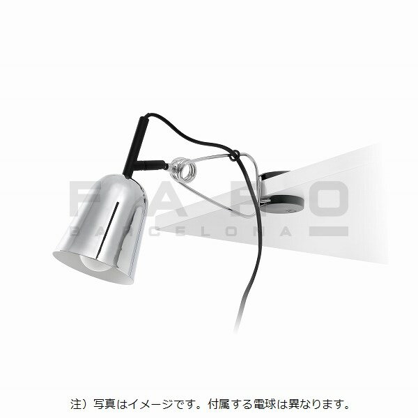 Rakuten - FARO BARCELONA STUDIO Chrome and white clip lamp≫クリップ式 テーブル スポット ウォール ライト ベッド 棚 リビング キッチン 間接照明 角度調節可 机 天板付け コンセント式 おしゃれ モダン シンプル 北欧 室内用 電球付属 1灯 LED 100-240V 銀色 白色