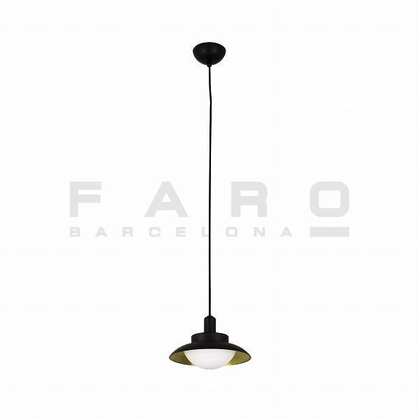 Rakuten - FARO BARCELONA SIDE LED Black and gold pendant lamp G9≫室内照明 ペンダントライト 吊り下げ リビング カフェ ダイニング レストラン 天付け 直接結線 おしゃれ モダン シンプル スタイリッシュ 北欧 室内用 ビス 電球付属 LED 100-240V 黒色 金色