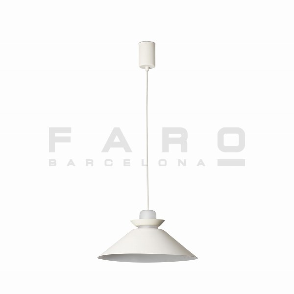 Rakuten - FARO BARCELONA NAOS Beige pendant lamp φ400≫室内照明 ペンダントライト 吊り下げ リビング カフェ ダイニング レストラン 円錐 三角 天付け 直接結線 おしゃれ 北欧 ナチュラル モダン スタイリッシュ 室内用 ビス 電球付属 LED 100-240V 白色 アイボリー