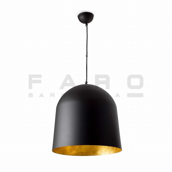 Rakuten - FARO BARCELONA CRATER Black pendant lamp≫室内照明 ペンダントライト 吊り下げ リビング カフェ ダイニング レストラン 天付け 直接結線 おしゃれ モダン スタイリッシュ 室内用 ビス 電球付属 LED 100-240V 黒色