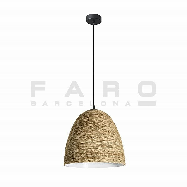 乐天商城 - FARO BARCELONA LIANA Brown pendant lamp≫室内照明 ペンダントライト 吊り下げ リビング カフェ ダイニング レストラン 麻 天付け 直接結線 おしゃれ 北欧 ナチュラル モダン スタイリッシュ 室内用 ビス 電球付属 LED 100-240V 茶色