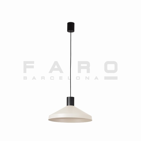 Rakuten - FARO BARCELONA KOMBO Beige pendant lamp φ400 1L≫室内照明 ペンダントライト 吊り下げ リビング カフェ ダイニング レストラン 天付け 直接結線 おしゃれ モダン シンプル スタイリッシュ ミニマル 北欧 室内用 ビス 電球付属 LED 100-240V 白色 アイボリー