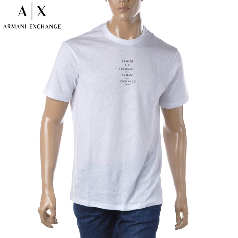 アルマーニエクスチェンジ A X ARMANI EXCHANGE クルーネックTシャツ 半袖 メンズ ブランド 3LZTAJ ZJ9EZ ホワイト