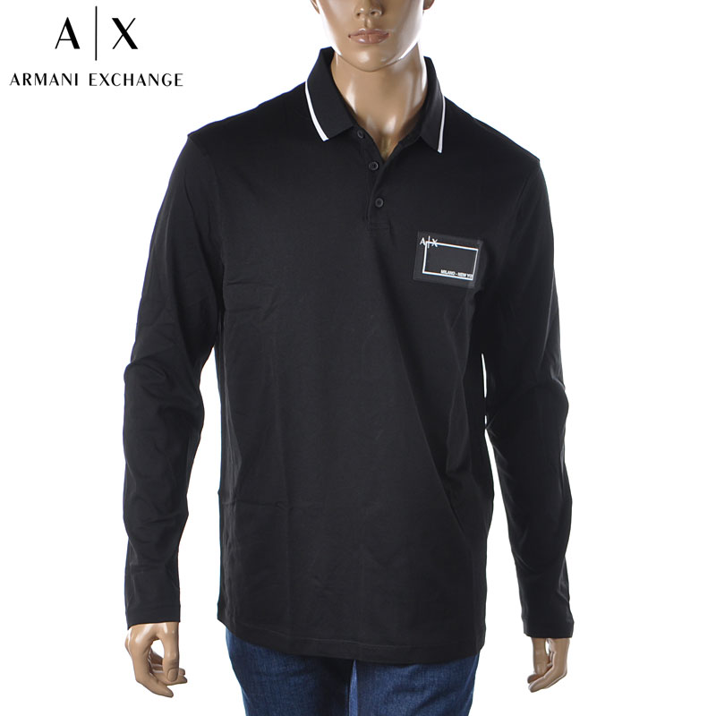 アルマーニエクスチェンジ A|X ARMANI EXCHANGE ポロシャツ メンズ ブランド 長袖 6LZFJB ZJBVZ ブラック