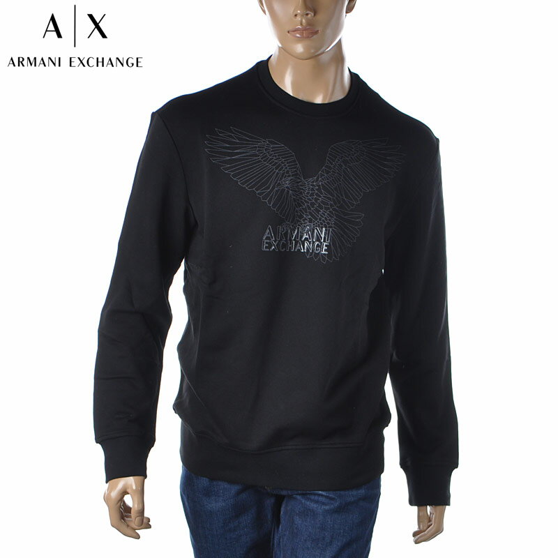 アルマーニエクスチェンジ A X ARMANI EXCHANGE クルーネックスウェット トレーナー メンズ ブランド 6LZMHG ZJ6RZ ブラック