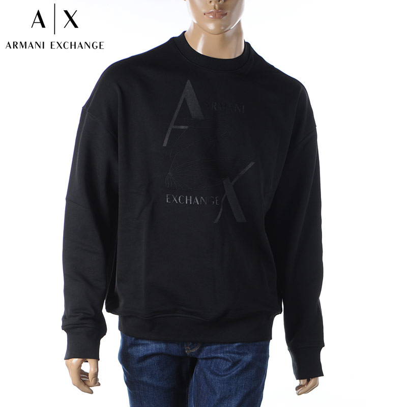 アルマーニ エクスチェンジ ARMANI EXCHANGE A X トレーナー スウェット メンズ ブランド クルーネック 6RZMAM ZJ9KZ ブラック