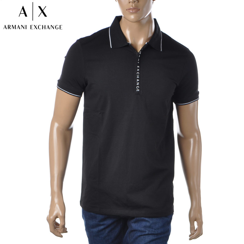 アルマーニエクスチェンジ A|X ARMANI EXCHANGE ポロシャツ メンズ ブランド 8NZF71 ZJH2Z ブラック 2024春夏新作