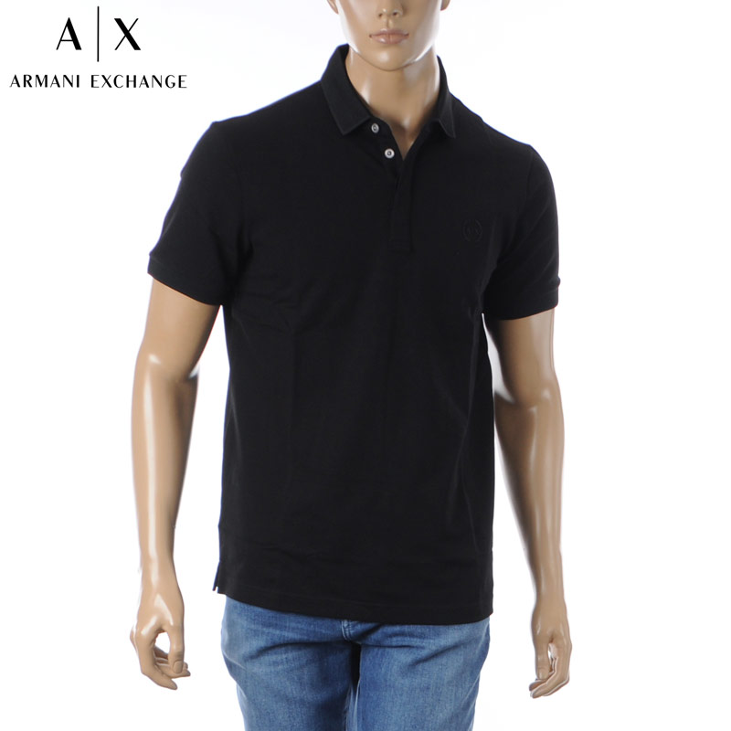 アルマーニエクスチェンジ A|X ARMANI EXCHANGE ポロシャツ メンズ ブランド 8NZF91 ZJ81Z ブラック 2024春夏新作