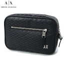 アルマーニエクスチェンジ ARMANI EXCHANGE AX バッグ メンズ ポーチ セカンドバッグ ブラック ハンドストラップ付き 合成皮革 ロゴ 軽量 コ...