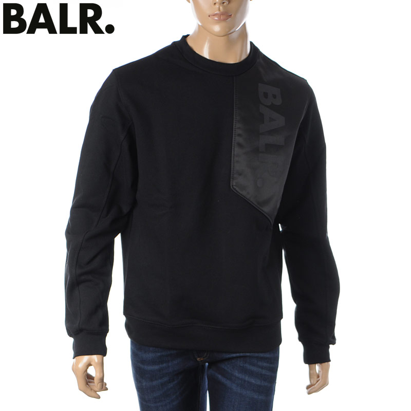 ボーラー BALR. クルーネックスウェット メンズ トレーナー ブランド JULES SLIM SHOULDER PANEL CREWNECK B1262.1013 ブラック