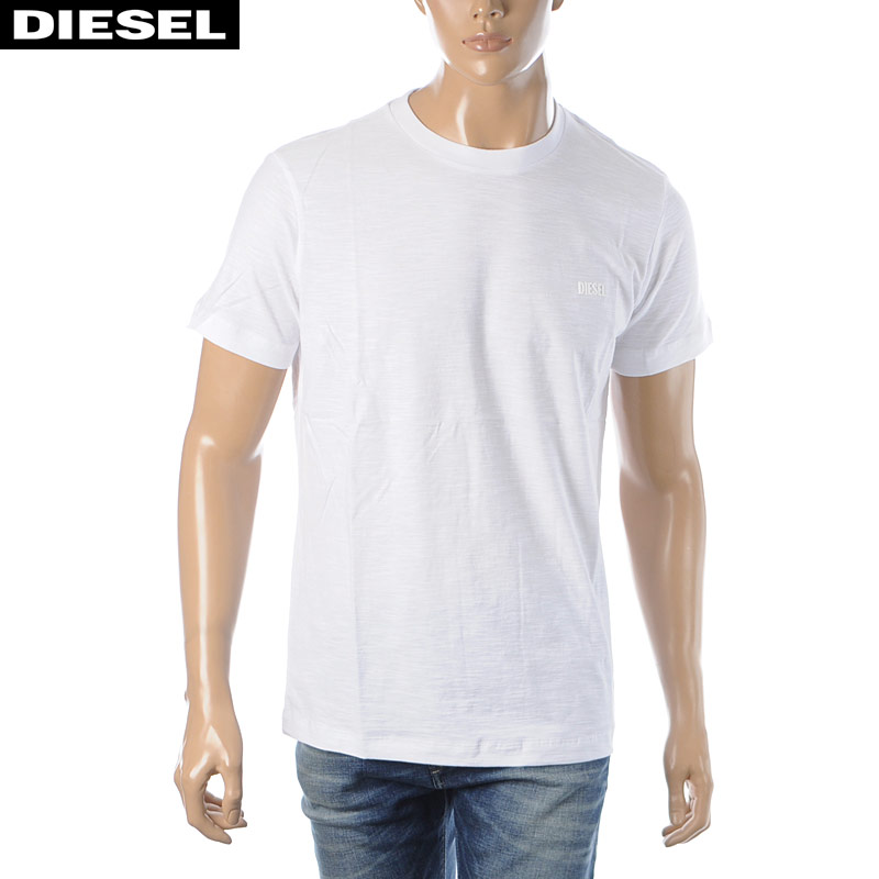 ディーゼル Tシャツ メンズ ディーゼル DIESEL Tシャツ 半袖 クルーネック メンズ T-TARRIS-NEW2 A00402-0QAQU ホワイト