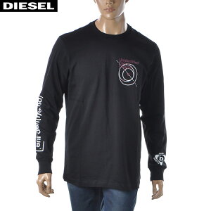 ディーゼル DIESEL クルーネックTシャツ 長袖 メンズ ロンT ブランド T-JUST-LS-B52 A03376-0PATI ブラック