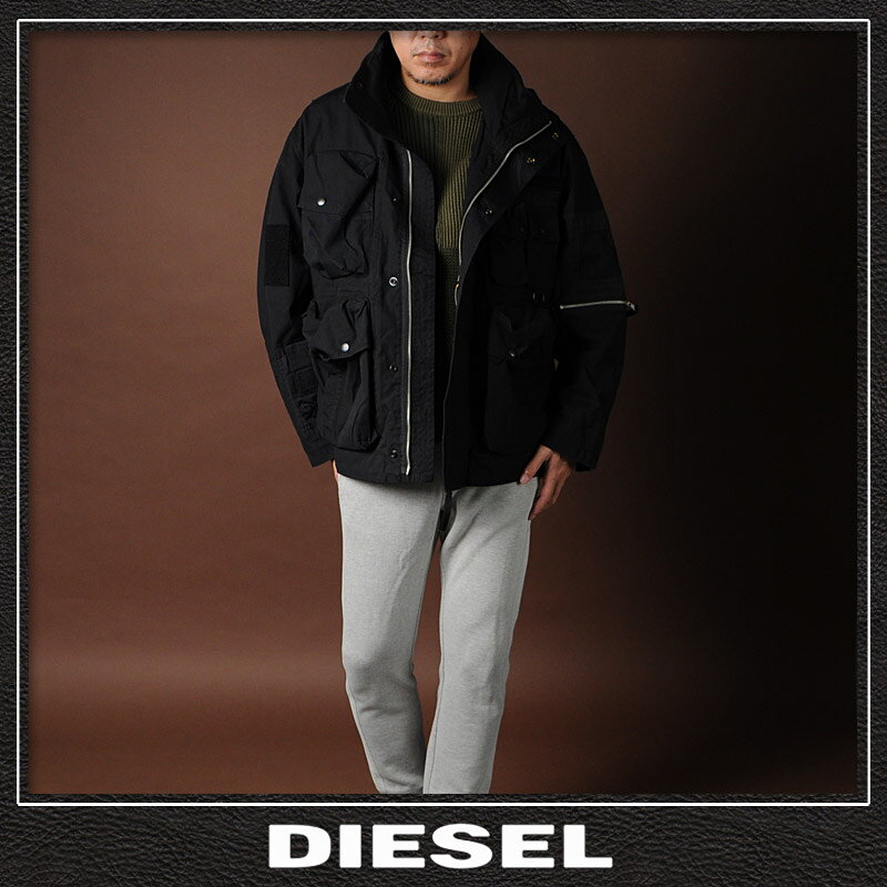 ディーゼル DIESEL メンズ ミリタリージャケット J-BUMS A02668-0PBAZ ブラック M6...