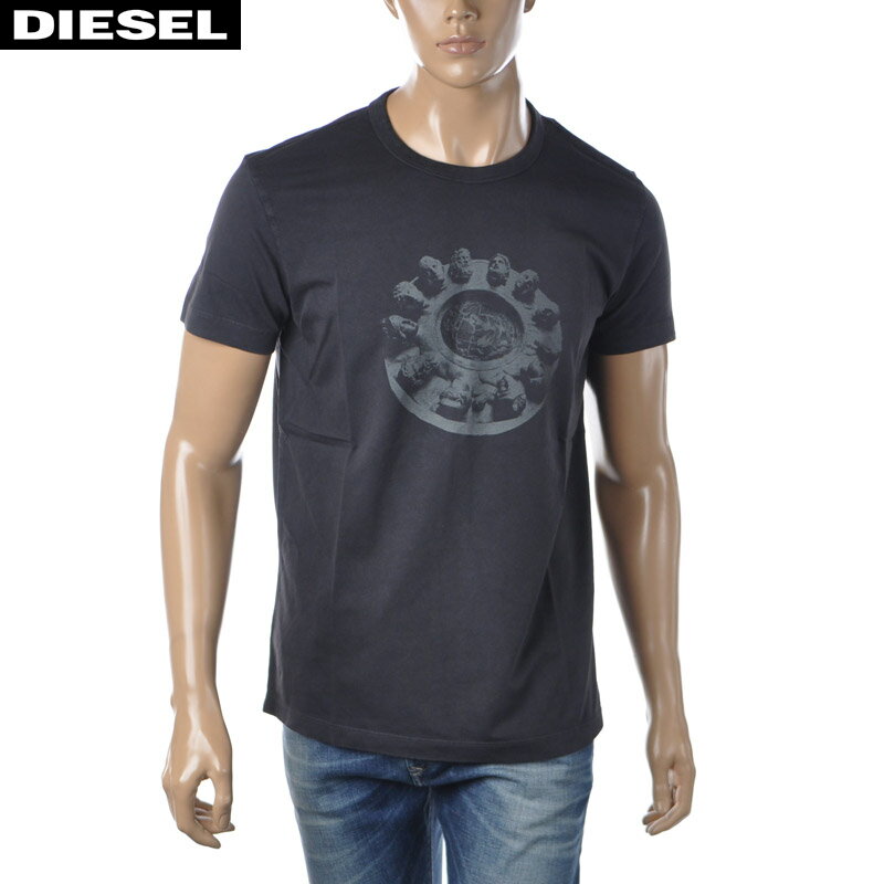 ディーゼル Tシャツ メンズ ディーゼル DIESEL クルーネックTシャツ 半袖 メンズ ブランド T-DIEGOR-C1 A03774-0TDAN ブラック