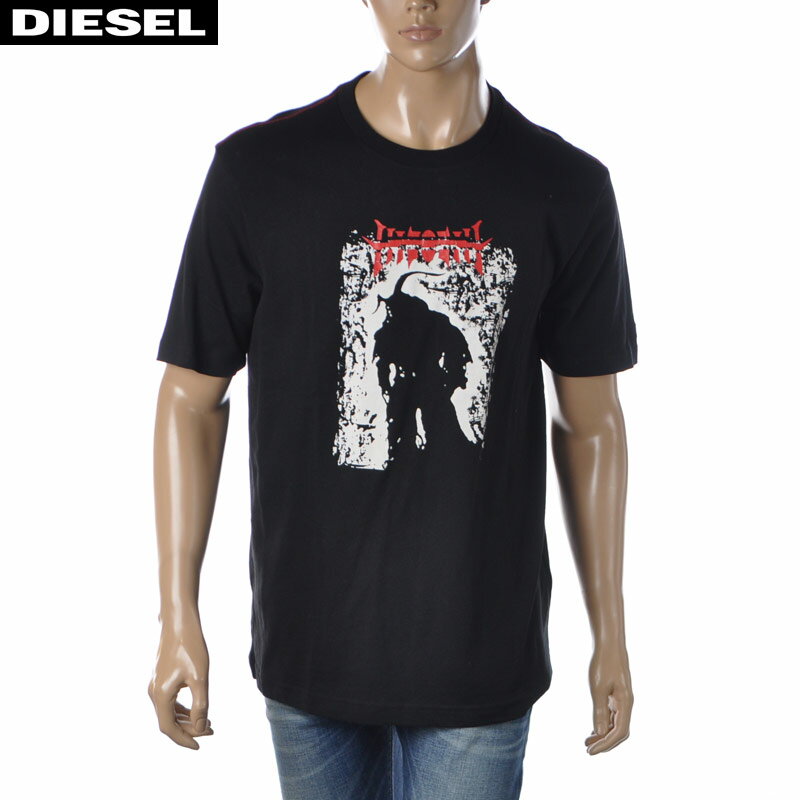 ディーゼル DIESEL クルーネックTシャツ 半袖 メンズ ブランド T-JUST-C10 A03823-0EFAN ブラック