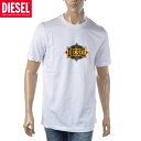 ディーゼル DIESEL クルーネックTシャツ 半袖 メンズ ブランド T-JUST-C13 A03843-0HAYU ホワイト